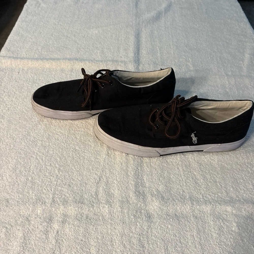 Ralph Lauren Black and White Sneakers Low-Top Lace-Up